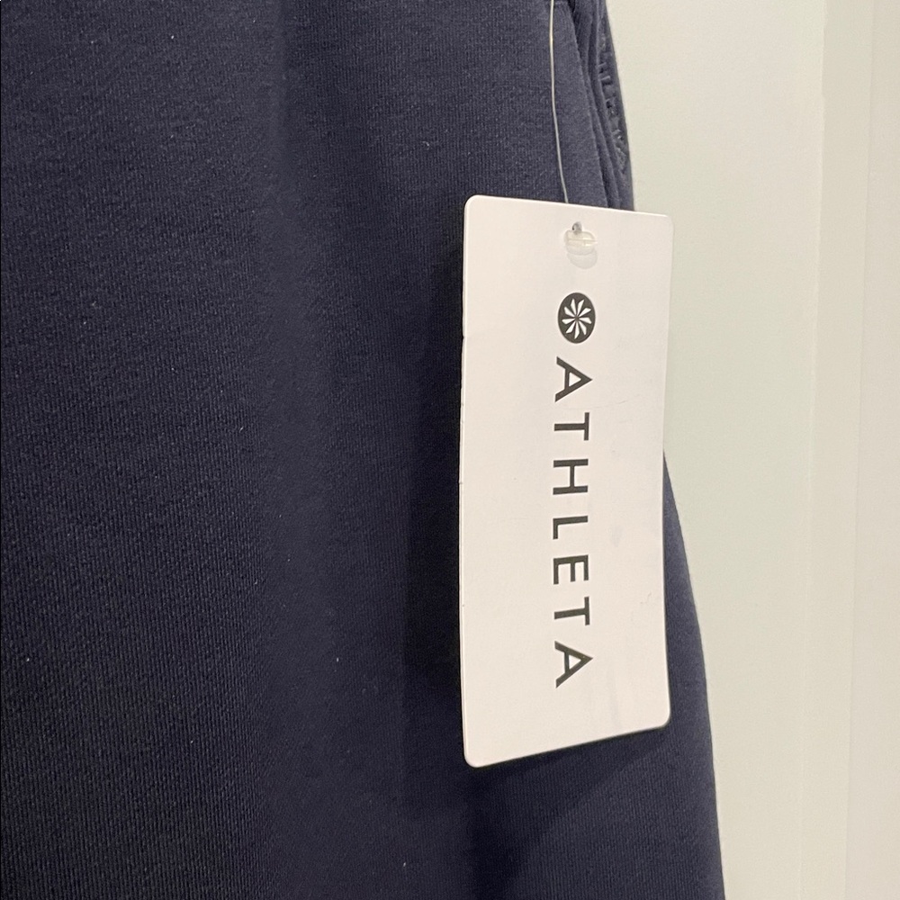 NWT. Size women’s Athleta Large Tall (LT) Navy Heavy fleece sweatpants. - Picture 2 of 5